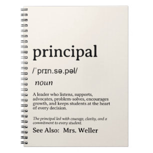 Personalized Principal Definition Leadership Notebook