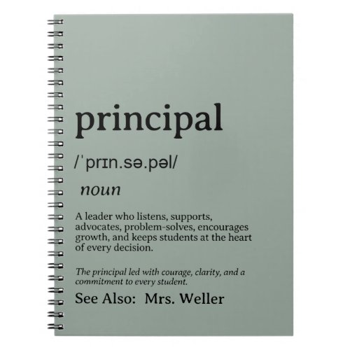 Personalized Principal Definition Leadership Notebook