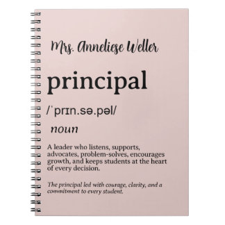 Personalized Principal Definition Notebook