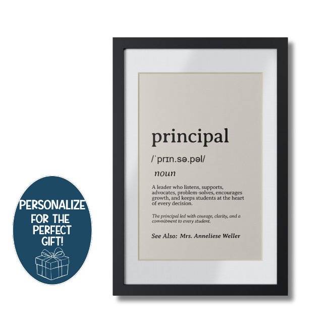 Personalized Principal Definition Poster (Creator Uploaded)