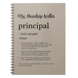 Personalized Principal Funny Definition Notebook