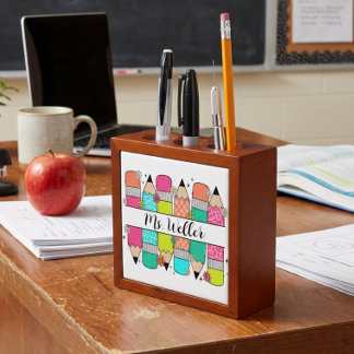 Personalized Principal Pen Pencil  Desk Organizer