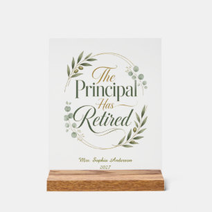 Personalized Principal Retirement Gift Acrylic Sign