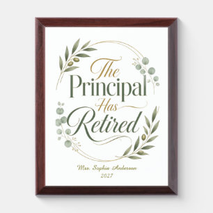 Personalized Principal Retirement Gift Award Plaque