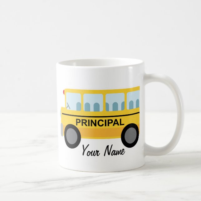 Personalized Principal School Bus Gift Coffee Mug (Right)