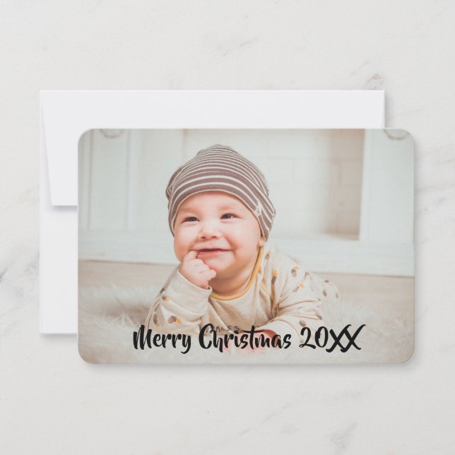 Personalized Print Family Photo Christmas Card (Front)