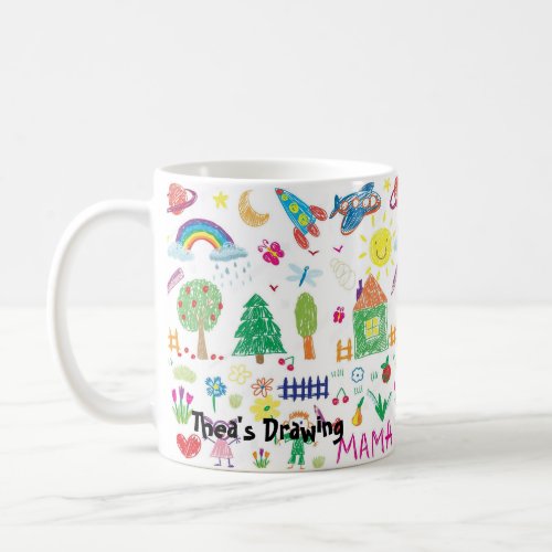 Personalized Print Your Childs Drawing Mug