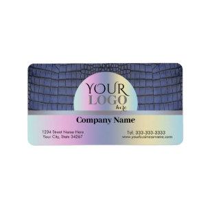 Personalized Printed Faux Cobalt Alligator Texture Label