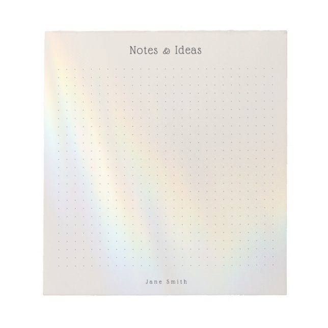 Personalized prism rainbow aesthetic dot Grid Notepad (Front)