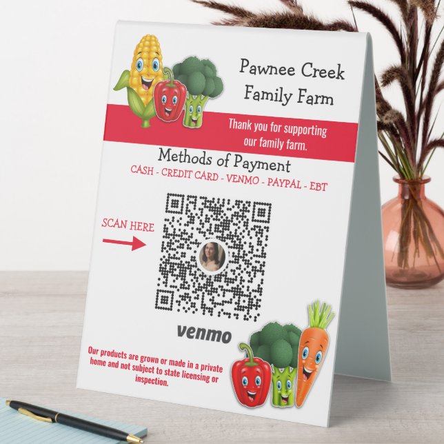 Personalized Produce Stand Venmo Pay Here Sign (In SItu (Table))