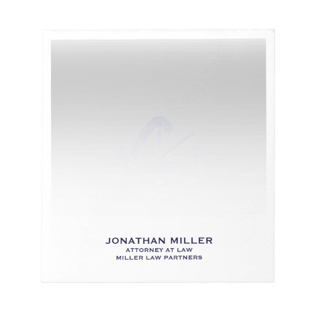 Personalized Professional Branded Legal Stationery Notepad (Front)