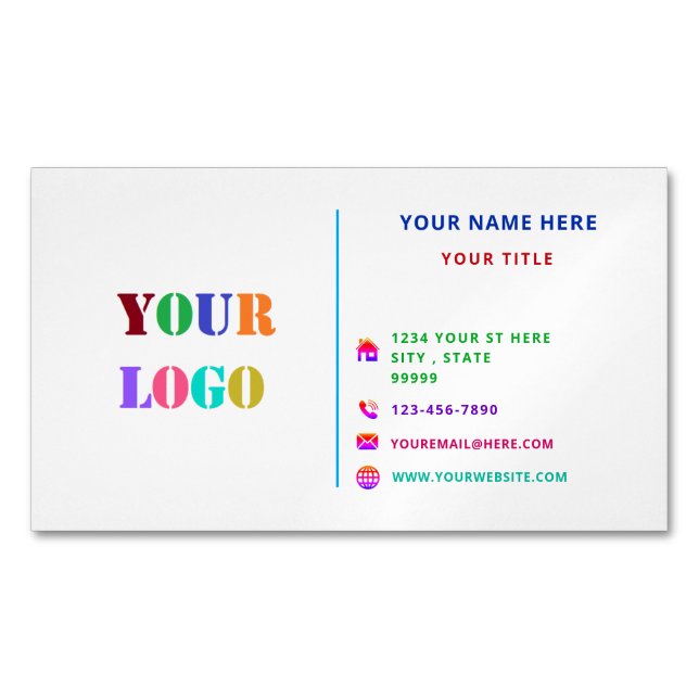 Personalized Professional Business Card Magnet (Front)