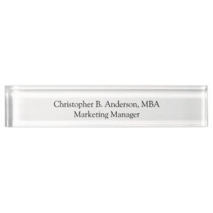 Personalized Professional Business Corporate Desk Name Plate