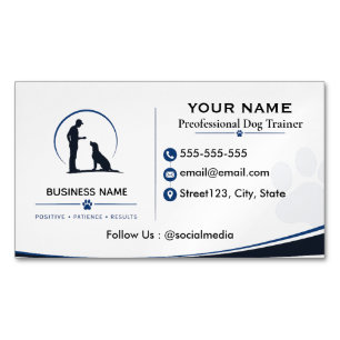 Personalized Professional Dog Training Business Card Magnet