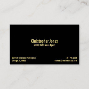 Personalized Professional Elegant Black Faux Gold Business Card