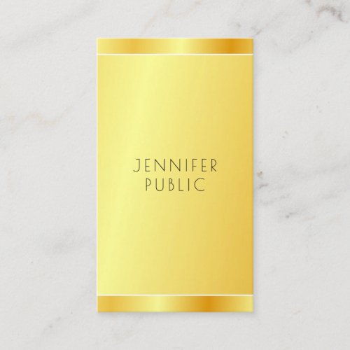 Personalized Professional Elegant Faux Gold Modern Business Card