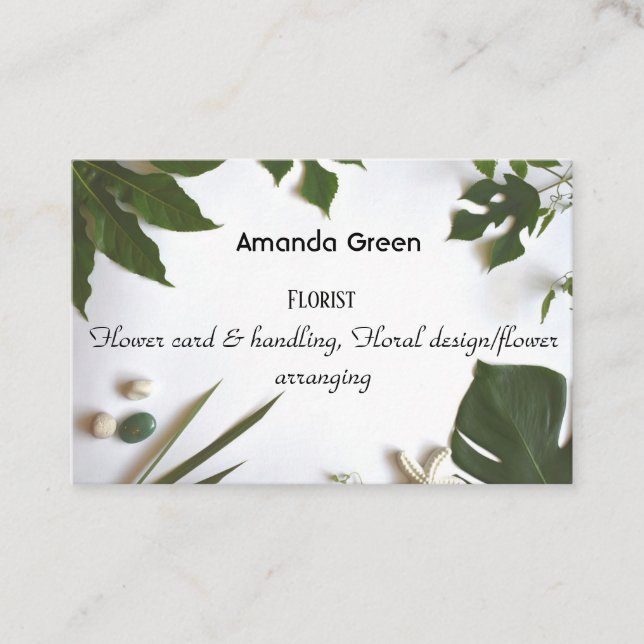 Personalized Professional Florist Business Cards (Front)