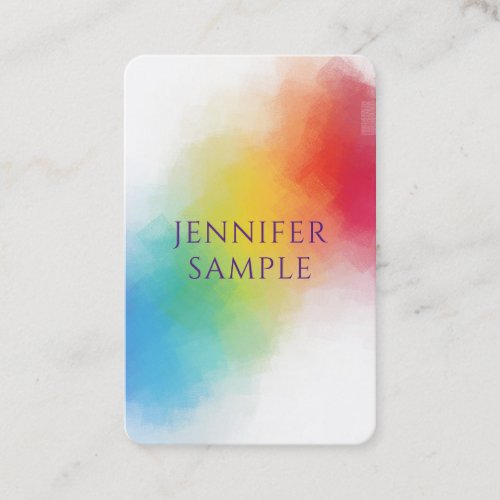 Personalized Professional Modern Elegant Rainbow Business Card