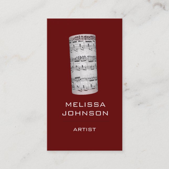 Personalized  Professional Musician Business Cart Card (Front)