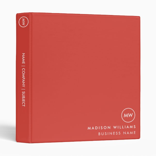 Personalized Professional Organizer Custome  3 Ring Binder (Front/Spine)