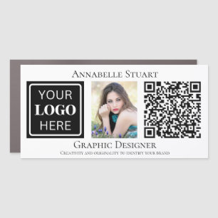Personalized Professional Photographer QR code Car Magnet