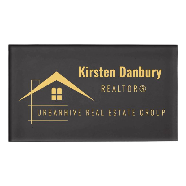 Personalized Professional Real Estate Business Name Tag (Front)