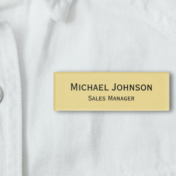 Personalized Professional Rich Faux Gold Magnetic Name Tag by iCoolCreate at Zazzle