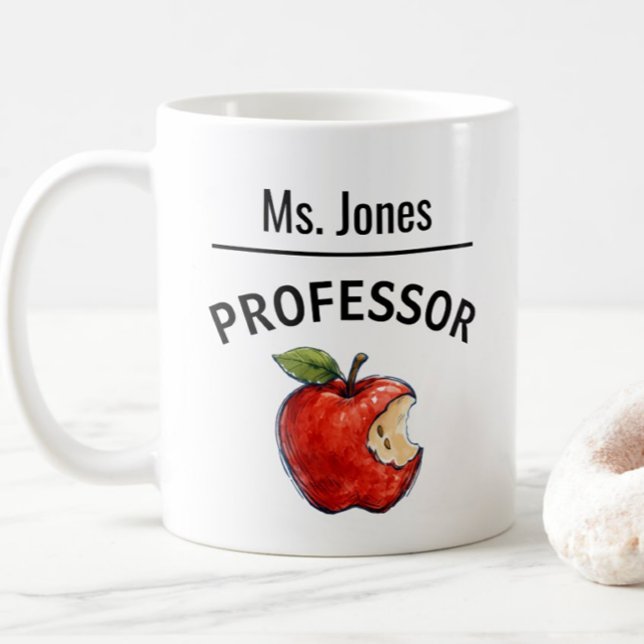 Personalized PROFESSOR Name Apple Gift Coffee Mug (Creator Uploaded)