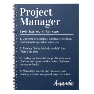 Personalized Project Manager Dictionary Definition Notebook