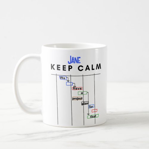 Personalized Project Manager Gantt Keep Calm Coffee Mug