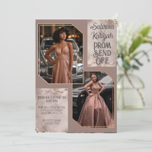 Personalized Prom Send Off Graduation Couple Photo Invitation