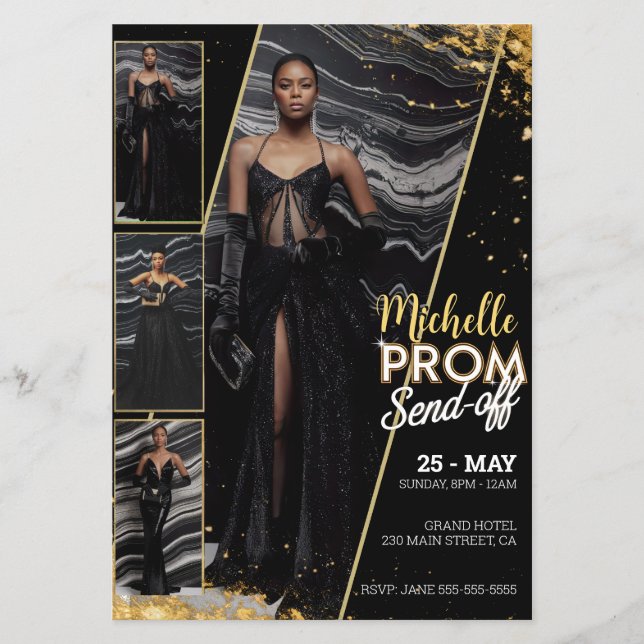 Personalized PROM SEND-OFF Photo Glamorous Fashion Flyer (Front)