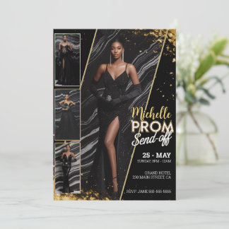 Personalized PROM SEND-OFF Photo Glamorous Fashion Invitation