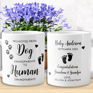 Personalized Promoted From Dog Grandparents Giant Coffee Mug
