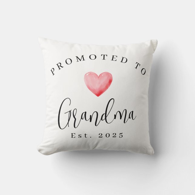 Personalized Promoted To Grandma 2025 Script  Throw Pillow (Front)