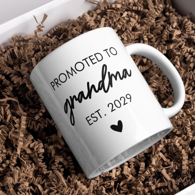 Personalized Promoted to Grandma & Grandpa Mug (baby announcement gift idea, gift for new grandparents, personalized baby shower mug,)