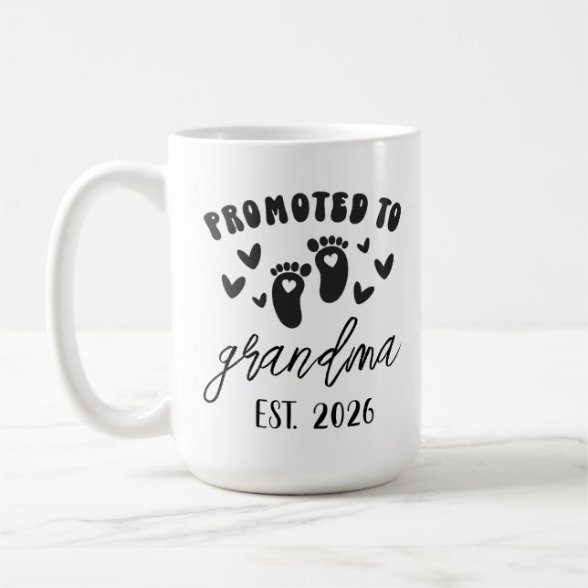 Personalized Promoted To Grandma mug custom ~ Est  (Left)