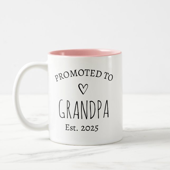Personalized Promoted to Grandpa Mug (Left)