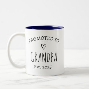 Personalized Promoted to Grandpa Two-Tone Coffee Mug
