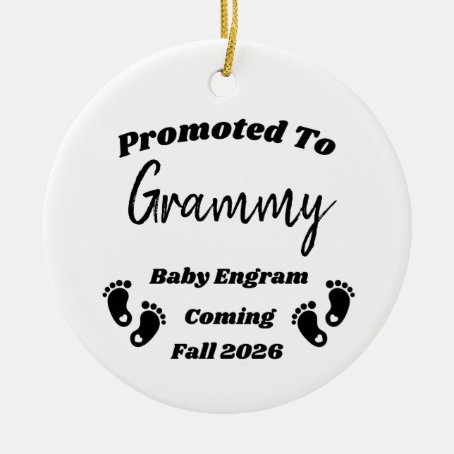 Personalized Promoted to Grandparent Ornament (Front)