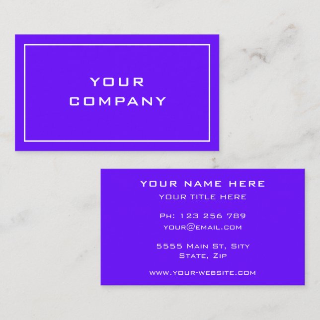 Personalized Promotional Business Card Example (Front/Back)