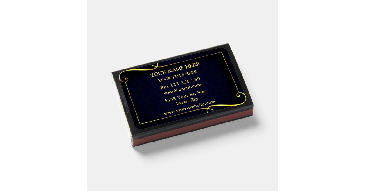 Personalized Promotional Matchboxes - Black Gold | Zazzle