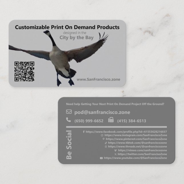 Personalized Promotional QR Code Social Media Business Card (Front/Back)