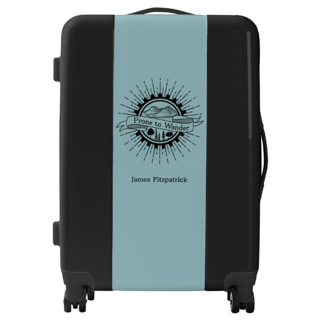 Personalized Prone to Wander Traveler Luggage (Front)