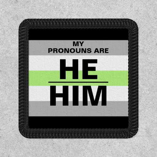 Personalized Pronouns Agender Pride Flag Patch