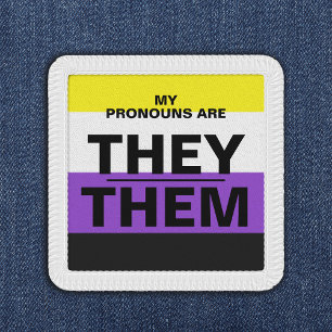 Personalized Pronouns Non-Binary Flag Patch