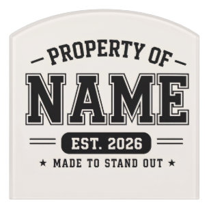 Personalized Property Of Name – Varsity Style Cust Door Sign