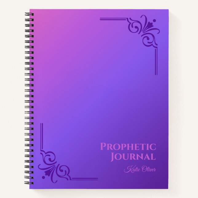 Personalized Prophetic Journal Spiral Notebook (Front)