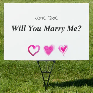 Personalized Proposal Sign. Will You Marry Me? Sign