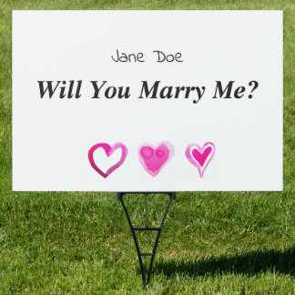 Personalized Proposal Sign. Will You Marry Me? Sign